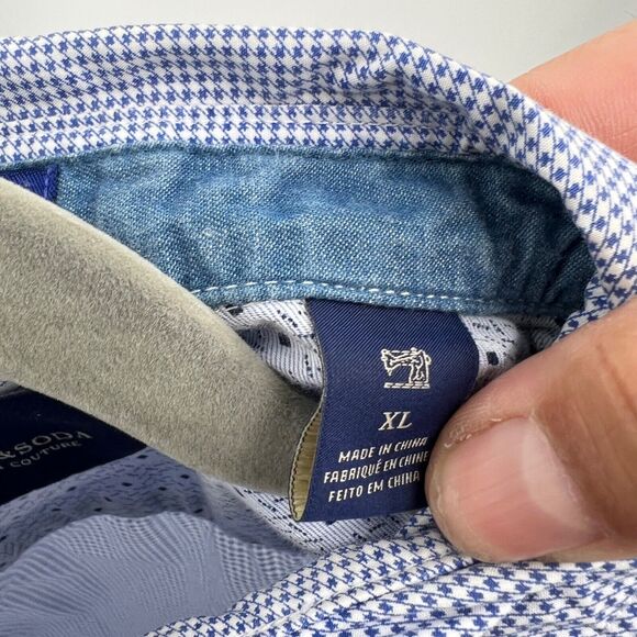 Scotch & Soda Shirt Men Extra Large Blue Striped Button Up Long Sleeve Amsterdam - Picture 4 of 9